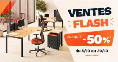 Ventes Flash jusqu\'à -50% sur du mobilier de bureau