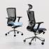 Fauteuil de bureau ergonomique Arcy, coloris bleu et noir côte à côte - France Bureau