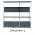 Bibliothèque composable avec montant en métal et composantes mélaminées - Gamme Argentera - France Bureau
