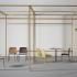 Mobilier restaurant ou bistrot, dossier placage bois courbé, structure épurée en acier, gamme Barbiano - France Bureau