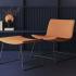 Fauteuil lounge avec monocoque rembourrée en tissu et structure en métal - gamme Belagua - France Bureau