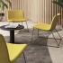 Fauteuil lounge avec monocoque rembourrée en tissu et structure en métal - gamme Belagua - France Bureau