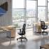 Open space avec bureau coloris hêtre et piètement aluminium - Gamme Campana - France Bureau