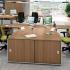 Open space avec posts compacts en vis à bis - et rangement en extrémité - Gamme Campana - France Bureau