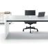 Bureau de direction mélaminé blanc avec meuble de service séparé - gamme