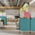 Cloisons acoustiques panneaux privotant sur pieds, gamme Cristallo - France Bureau