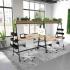 Bureau coworking structure accessoires métal noir plateau mélaminé timber assis ou debout, gamme Fundy coworking - France Bureau