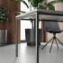 Bureau individuel droit plateau mélaminé blanc pieds acier avec rangement, gamme Hudson - France Bureau