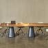 Table de travail rectangulaire design, piétement architectural et plateau mélaminé professionnel, gamme Medina Réunion - France Bureau