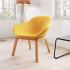 Fauteuil d\'accueil pieds bois naturel en tissu ou cuir, gamme Nazko - France Bureau