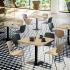 Chaise de cafétéria et tabouret bois ou métal avec coque bois, gamme Nitsi - France Bureau