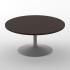 Tables de réunion ronde plateau mélaminé chene foncé et pieds tulipe, gamme Ofanto - France Bureau