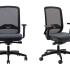 Siège de bureau ergonomique à roulette dossier résille et assise en tissu gris foncé, gamme Ostara - France Bureau