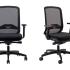 Siège de bureau ergonomique à roulette dossier résille et assise en tissu noir de jais, gamme Ostara - France Bureau