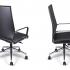 Fauteuil de direction Pike polyuréthane effet cuir noir, vues dos et face - France Bureau