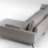 Canapé 3 places avec méridienne en tissu gris clair pieds métal noir design assise réglable, gamme Pradro - France Bureau