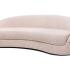 Canapé d\'accueil incurvé 3 places en tissu bouclé beige clair, gamme Restanca - France Bureau