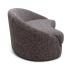 Canapé d\'accueil de trois quarts arrière en tissu bouclé gris, gamme Restanca - France Bureau