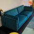 Canapé accueil 2 places en tissu bleu avec piétement chromé, coussin assise et  dossier amovible - Fabrication Française - gamme Santerno - France Bureau