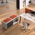 Bureau open-space piétement trapèze en métal, Fabrication Française, gamme Taconnaz - France Bureau