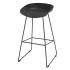 Tabouret avec assise en polypropylène noir et piètement luge en métal noir - Gamme Tanaro - France Bureau