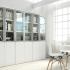 Armoires de bureau en bois, portes battantes bois ou verre, gamme Tirso - France Bureau