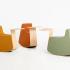 Pouf basculant rembourré en tissu avec tablette en bois - Gamme Vaccarès - France Bureau