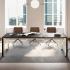 Table de réunion en bois chants arrondis avec électrification, gamme Vanoise réunion - France Bureau