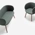 Fauteuil d\'accueil 1 place en tissu gris foncé avec accoudoirs pieds métal noir , gamme Villarino - France Bureau
