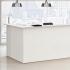 Banque d\'accueil modulable format comptoir en mélaminé blanc avec panneaux latéraux - gamme Vitravo - France Bureau