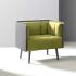 Fauteuil d\'accueil avec dossier 3D anthracite assise vert clair et pieds laqués noirs - gamme wylie - france bureau