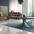 Bureau de direction designé par Karim Rashid, structure mat bleu reflet d\'eau - gamme Zero, France Bureau