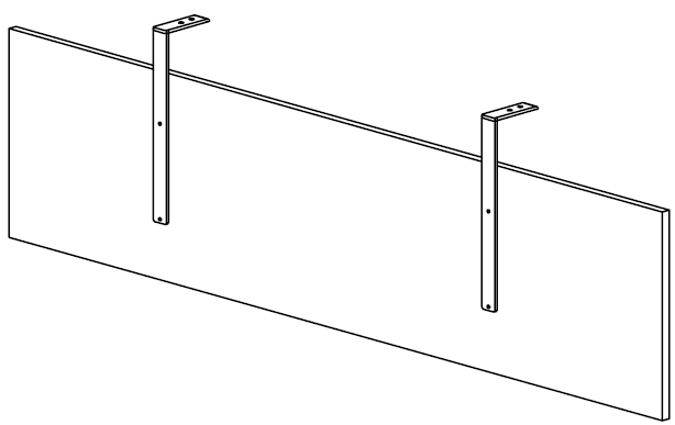 Sch&eacute;ma voile de fond Oredon avec pattes de fixation, vue en perspective