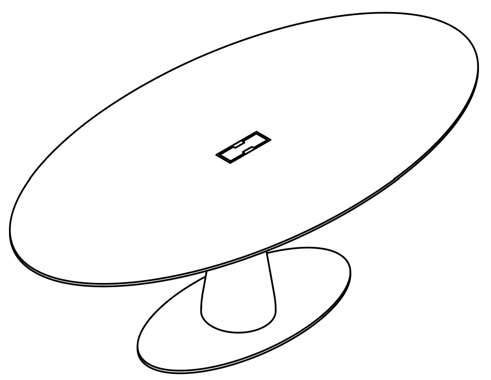 Schéma de la table ovale Vettore Round avec trappe d'accès
