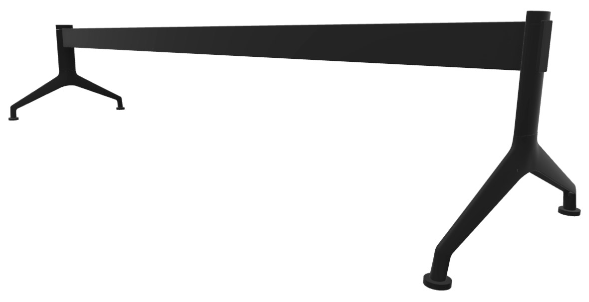 Structure poutre Annone noire : rail support et piétements, vue d'ensemble