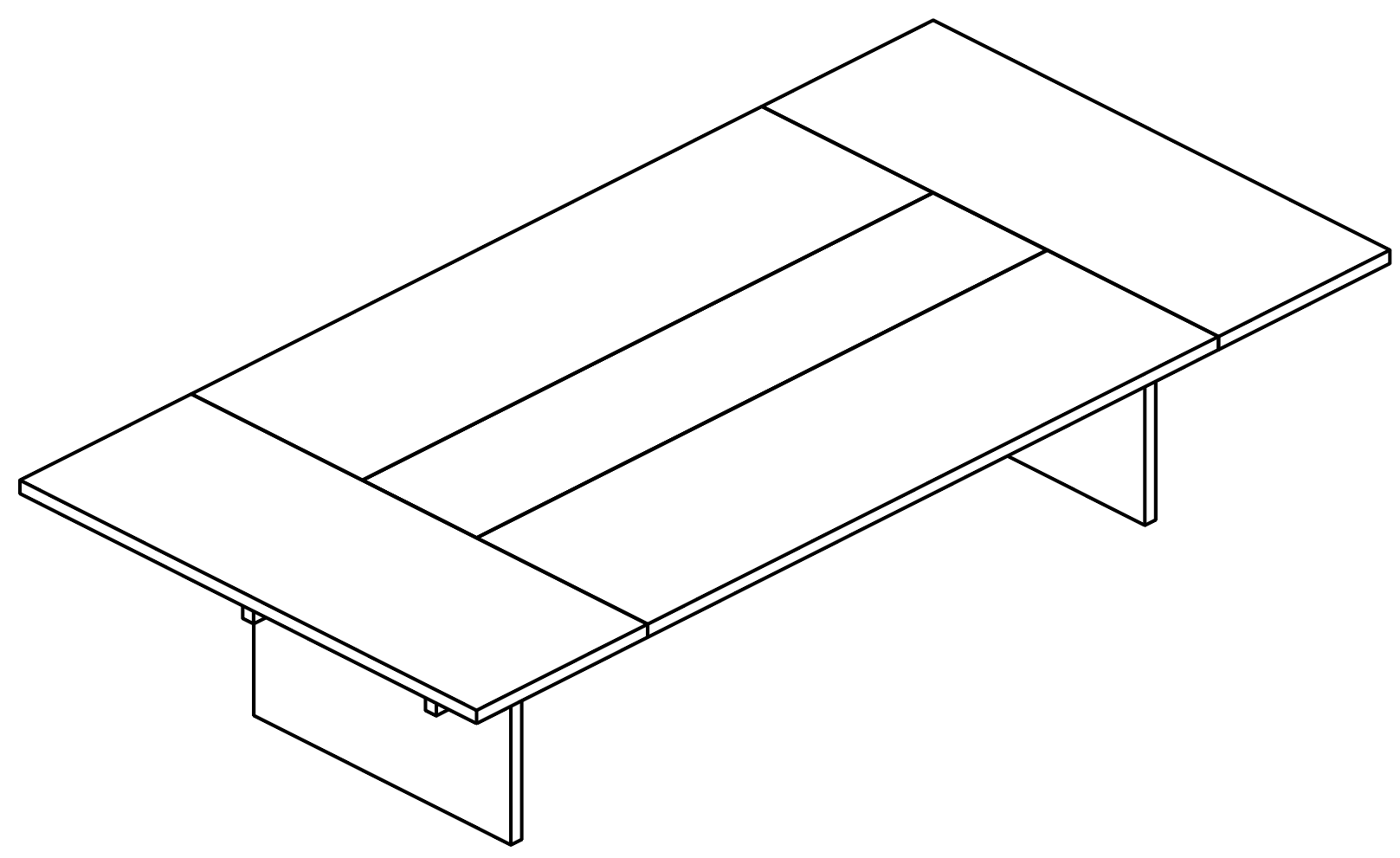 Sch&eacute;ma table de r&eacute;union Civetta rectangulaire 320 cm, vue perspective