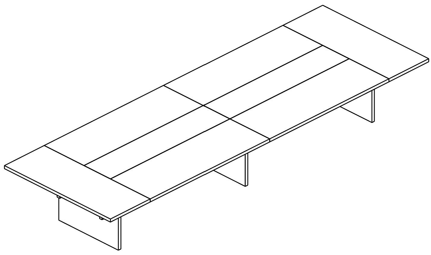 Sch&eacute;ma table de r&eacute;union Civetta rectangulaire 400 cm, vue perspective