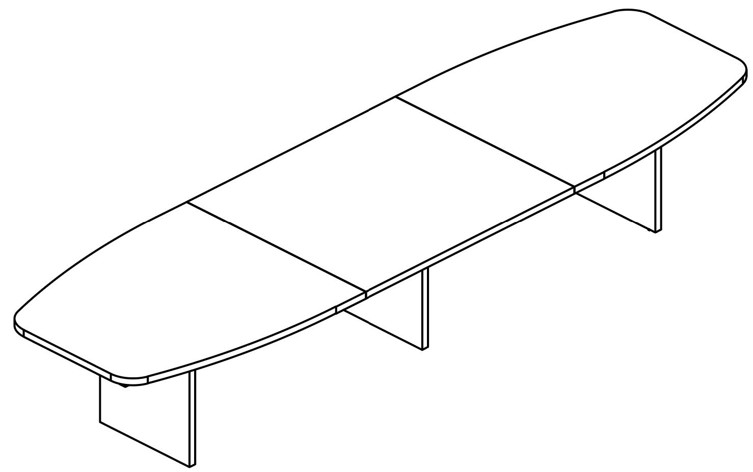 Sch&eacute;ma table de r&eacute;union Civetta tonneau 420 cm, vue perspective