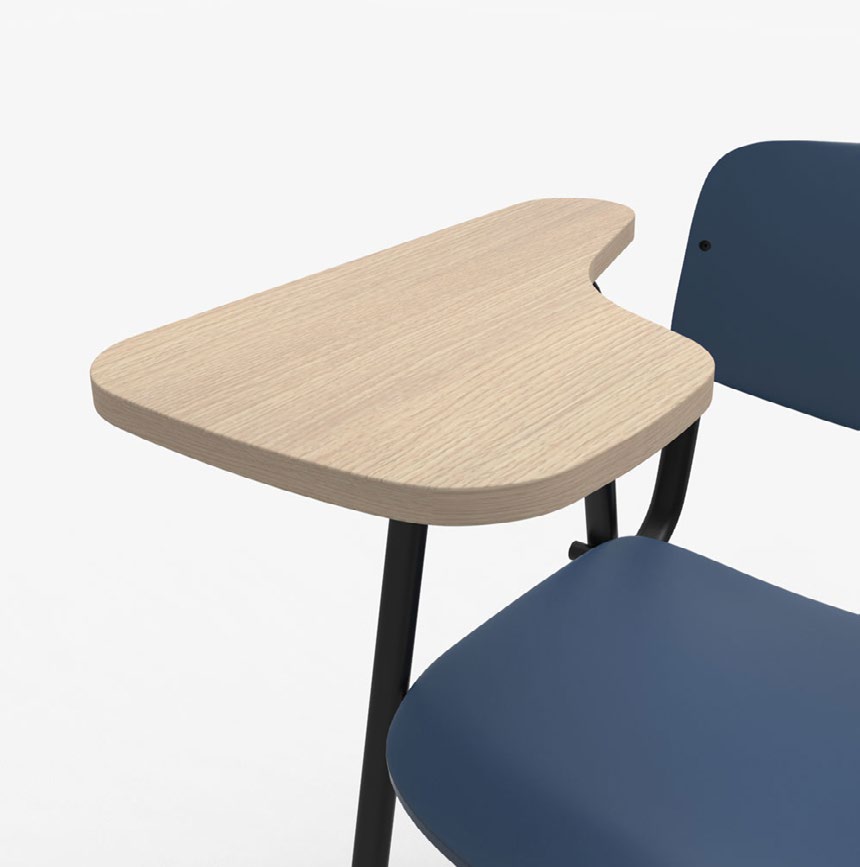Chaise Cofio Meet avec tablette &eacute;critoire renforc&eacute;e en bois