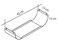 Schema porte-cable Frema, bac courbe, dimensions 42 x 13 x 10 cm