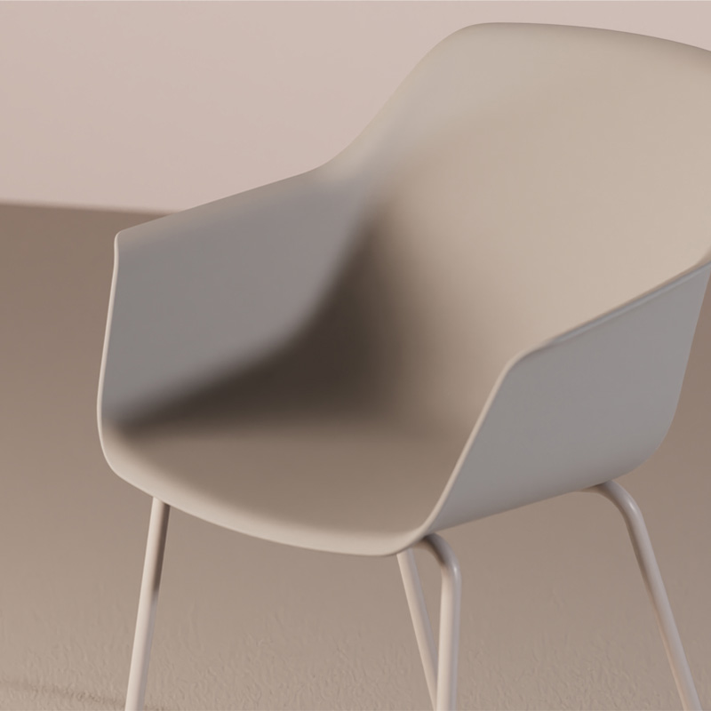 Fauteuil Isla &agrave; coque non tapiss&eacute;e