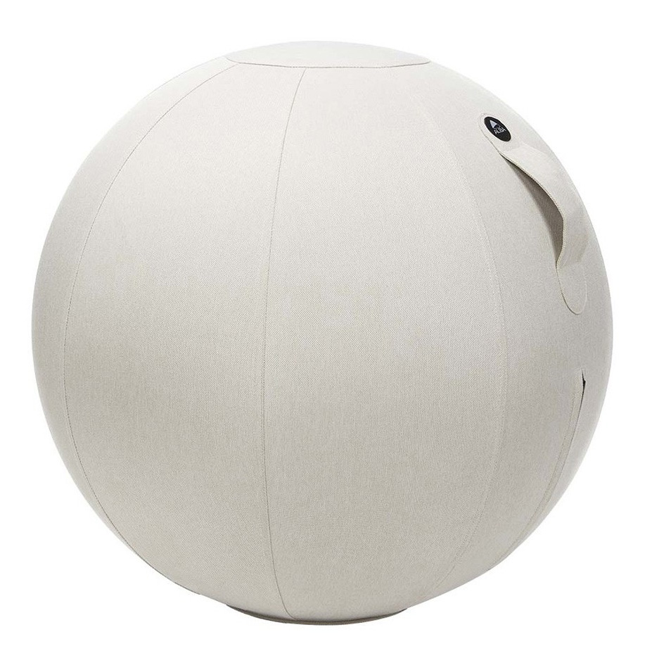 Ballon ergonomique Ball beige en tissu, avec poign&eacute;e de transport