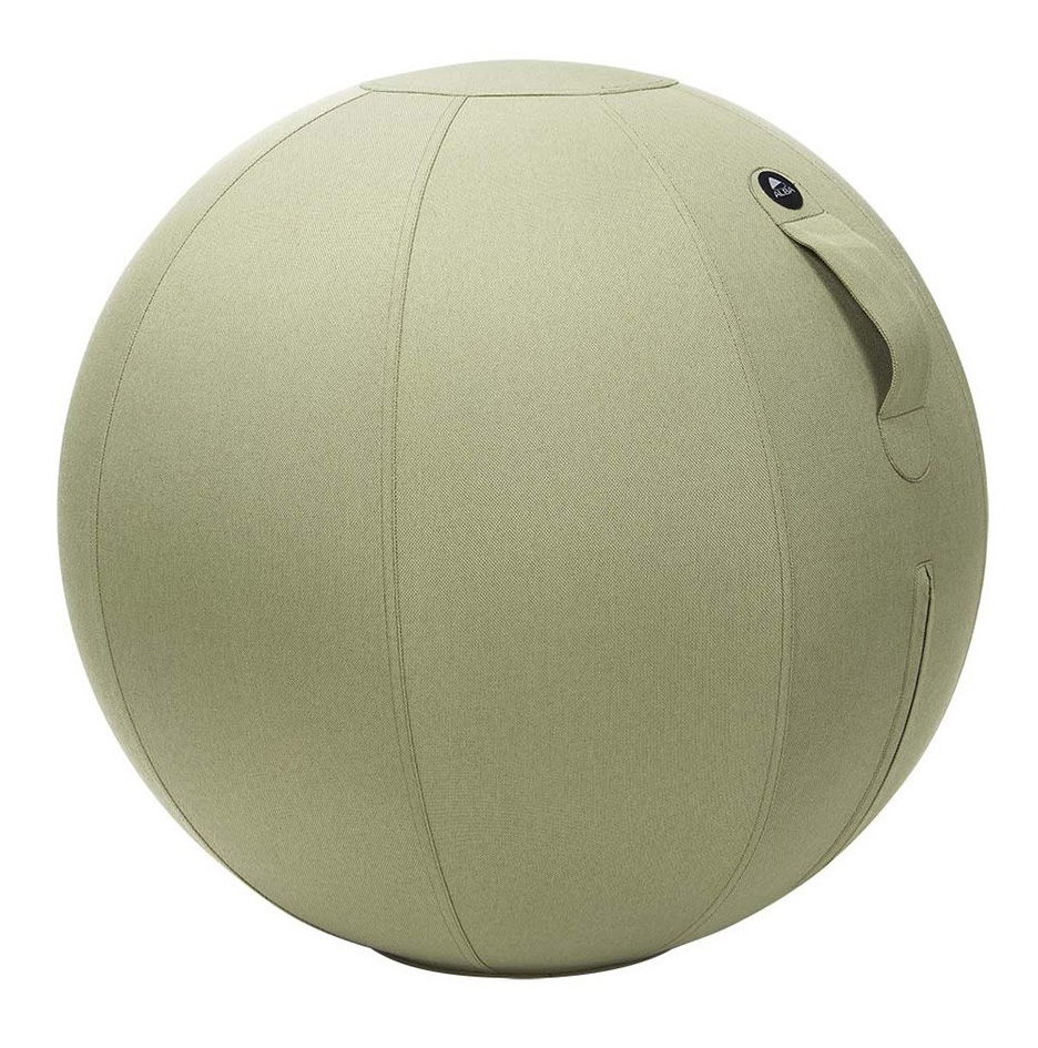 Ballon ergonomique Ball kaki en velours, avec poign&eacute;e de transport