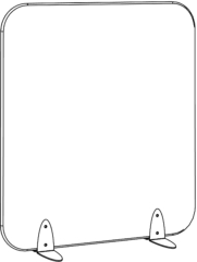 Sch&eacute;ma de l'&eacute;cran acoustique Klero rectangulaire large, pos&eacute; sur pieds