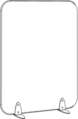 Sch&eacute;ma de l'&eacute;cran acoustique Klero rectangulaire, pos&eacute; sur pieds