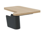 Tablette &eacute;critoire en L en bois sur support noir, accessoire du fauteuil Luodis