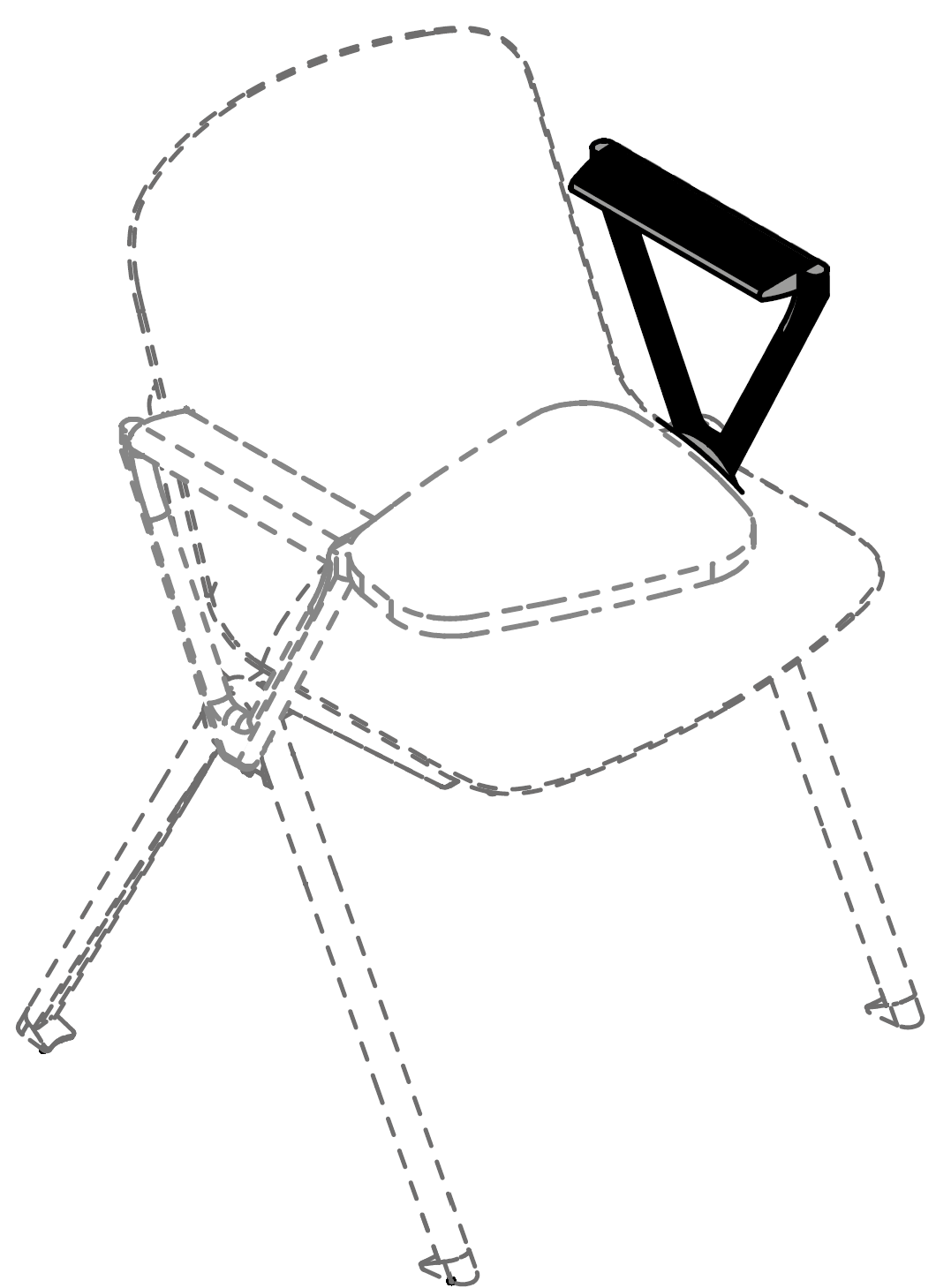 Sch&eacute;ma de la chaise Mafadi avec accoudoirs, autre vue de d&eacute;tail