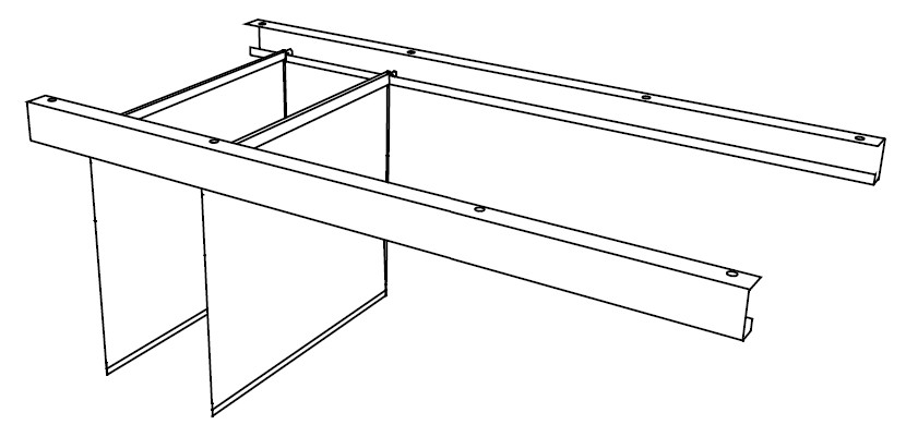 Sch&eacute;ma de la structure de bureau Menta avec traverses et voiles lat&eacute;raux