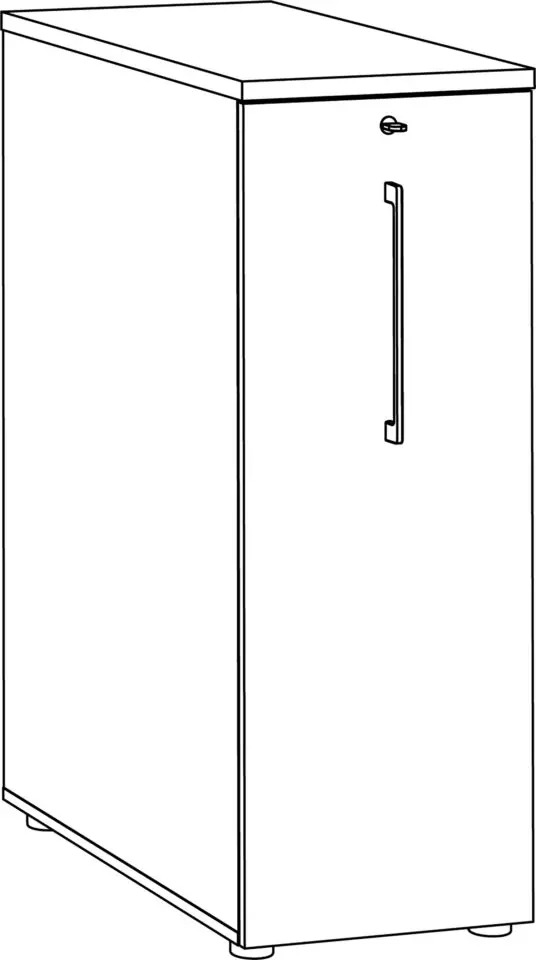 Sch&eacute;ma du meuble colonne Menta &agrave; 1 porte battante avec poign&eacute;e verticale
