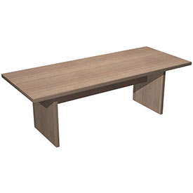 Table de r&eacute;union Navia, plateau bois et pi&eacute;tement panneau bois